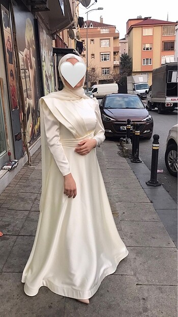 Tesettür Beyaz elbise Abiye (Nikah elbise)