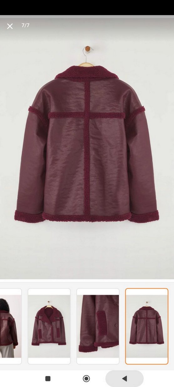 Bordo Süet Kadın Kürk Detaylı Ceket - Görsel 3