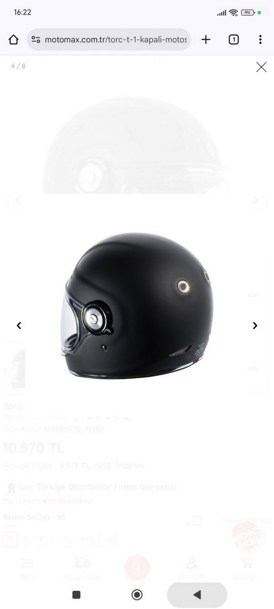 mat Siyah Klasik Biker Motosiklet Kaskı - Görsel 4