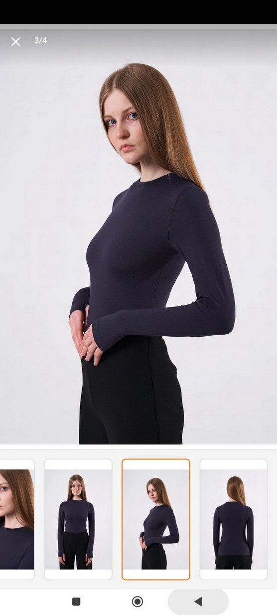 Kadın Antrasit uzun Kollu Dar Kesim parmak detaylı Bluz - Görsel 2