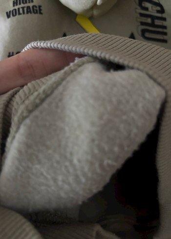 10 Yaş Beden gri Renk Gri Kapüşonlu Street Wear Sweatshirt