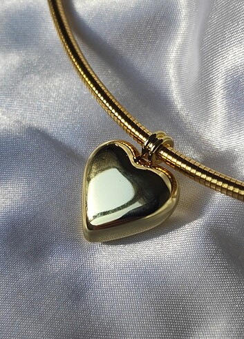 ÇELİK GOLD CHOCKER KALP KOLYE