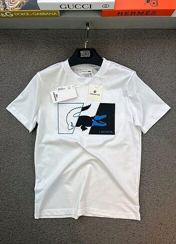 Beyaz lacoste unisex tshirt 