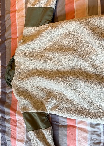 Kadın Haki Beyaz Oversize Ceket - Görsel 3