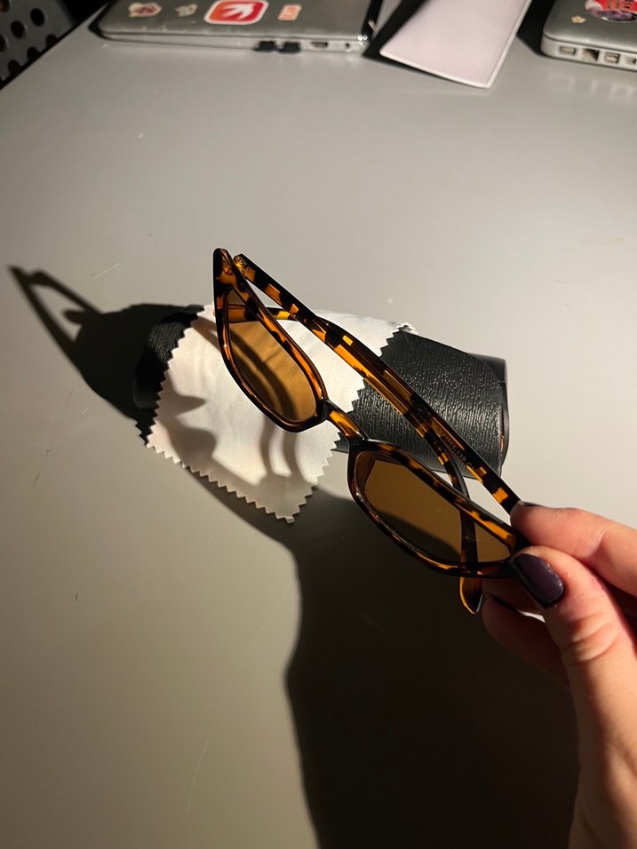 Kahverengi Leopar Desenli Vintage Kadın Gözlüğü - Görsel 4