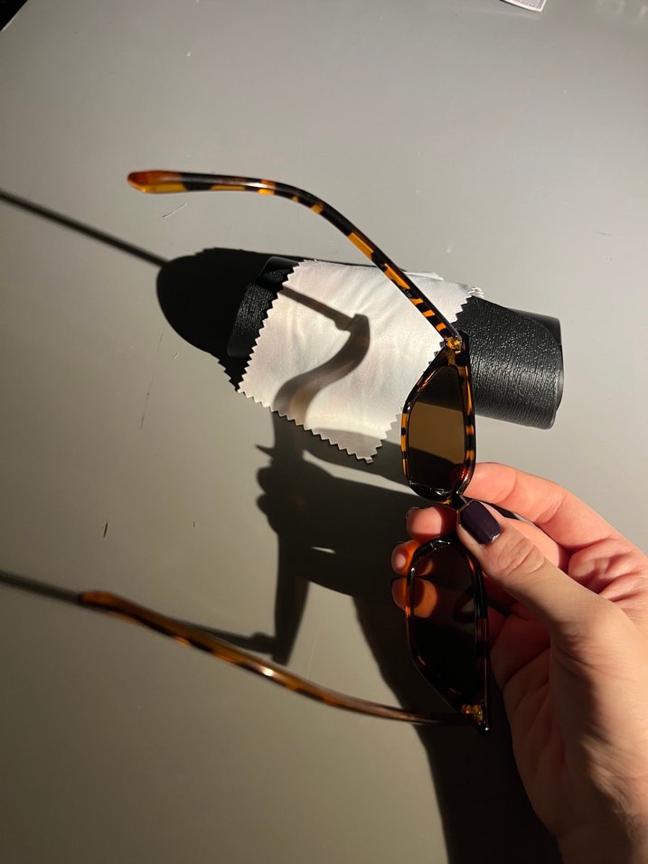 Kahverengi Leopar Desenli Vintage Kadın Gözlüğü - Görsel 5