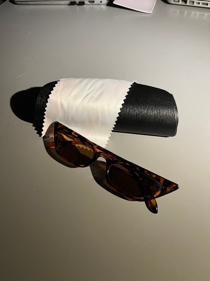 Kahverengi Leopar Desenli Vintage Kadın Gözlüğü - Görsel 2