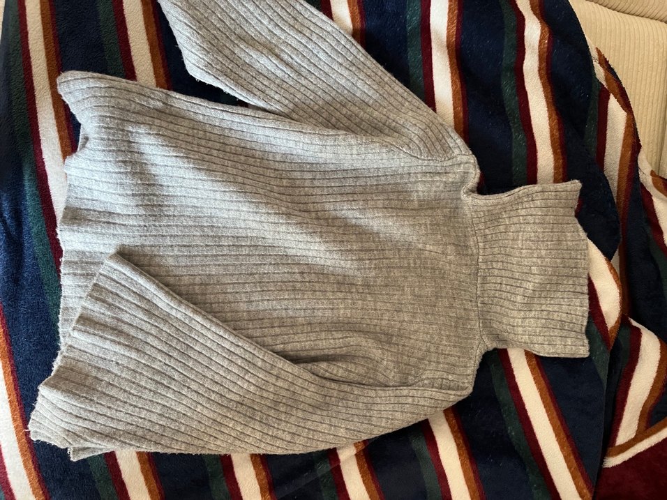 Gri Balıkçı Yaka Örgü Kadın Kazak - Görsel 4