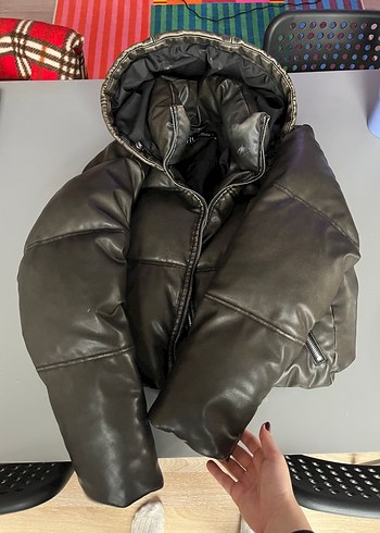 Kahverengi Bomber Deri Kadın Mont Zara - Görsel 3