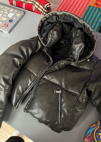 Kahverengi Bomber Deri Kadın Mont Zara - Görsel 4