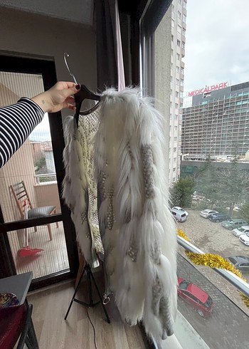 Beyaz Kadın Kürk Detaylı Hırka Zara - Görsel 6