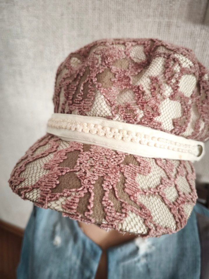 Bej Dantel Detaylı Bohem Kadın Şapka - Görsel 2