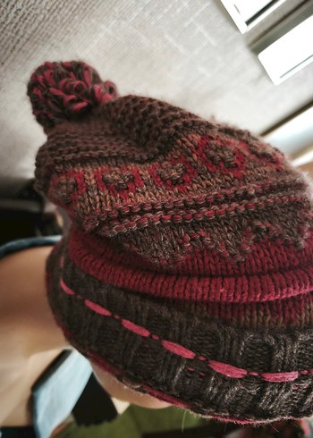 Örgü Kadın Bere Kahverengi Gri - Görsel 5