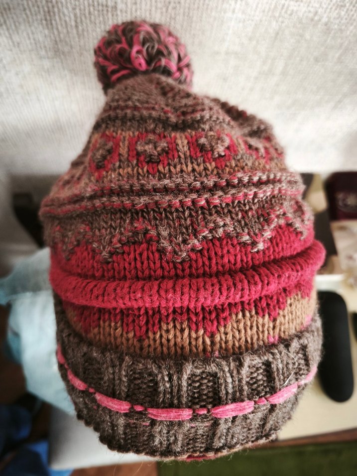 Örgü Kadın Bere Kahverengi Gri - Görsel 4