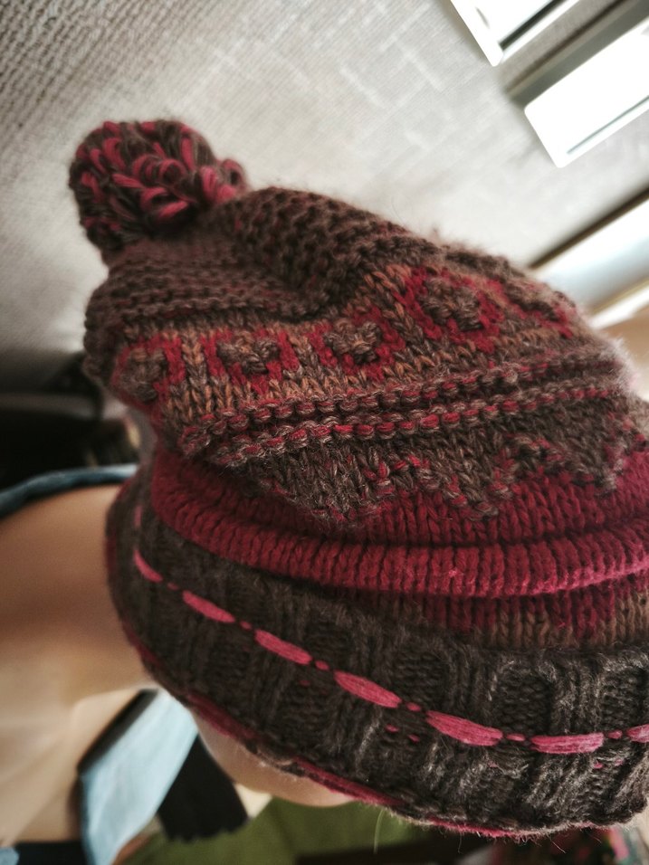 Örgü Kadın Bere Kahverengi Gri - Görsel 5