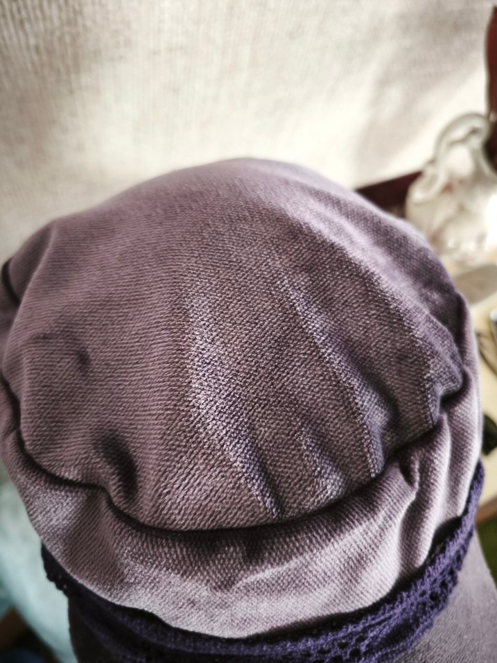 Kadın Mor  kadife Şapka - Görsel 4