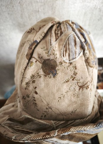 Bej ince kadife Kadın Şapka - Görsel 4