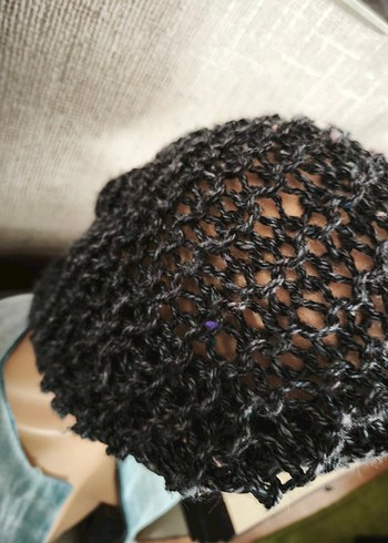 Gri Örgü Kadın Bere - Görsel 4