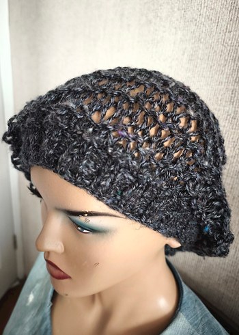 Gri Örgü Kadın Bere - Görsel 2