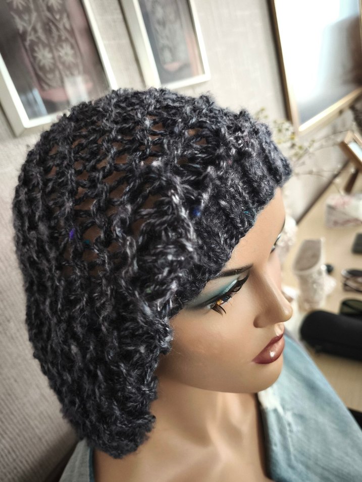 Gri Örgü Kadın Bere - Görsel 3