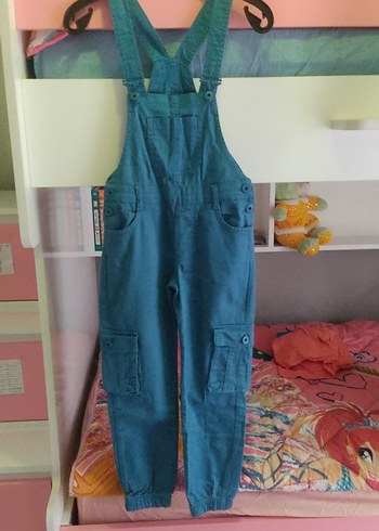 Kız Çocuk Turkuaz Denim Uzun Askılı Slopet