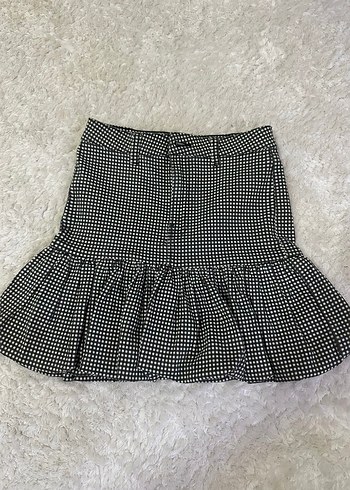 36 Beden gri Renk BERSHKA ekoseli etek