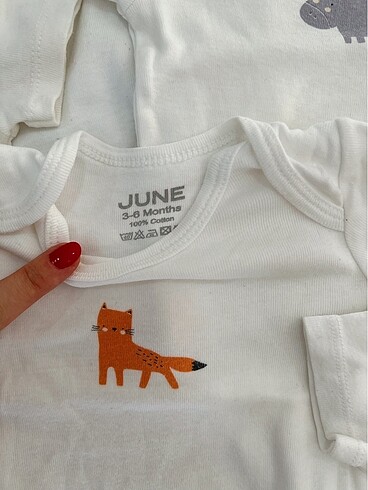 6 Ay Beden beyaz Renk June baby 5 li set