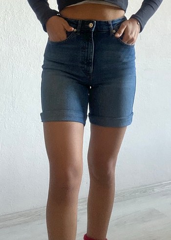 Lacivert Mini Kadın Denim Şort