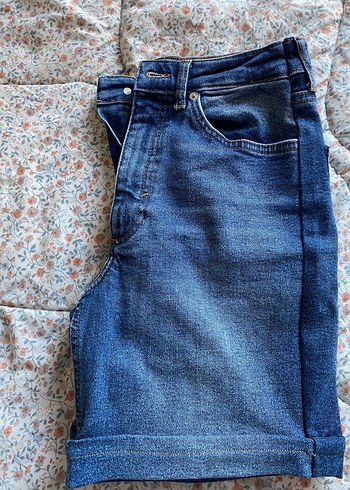 28 Beden Lacivert Mini Kadın Denim Şort