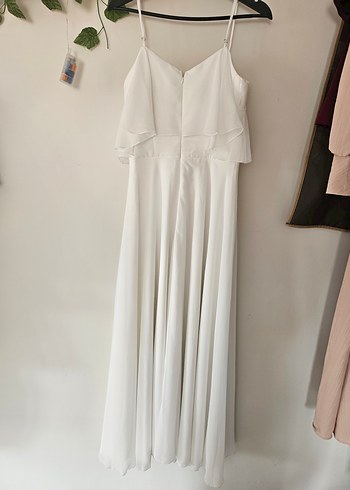 Beyaz Askılı Nikah Elbisesi ve Dış Çekim Elbisesi - Görsel 8