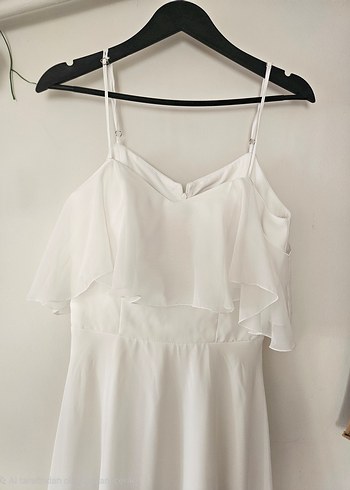 Beyaz Askılı Nikah Elbisesi ve Dış Çekim Elbisesi - Görsel 9