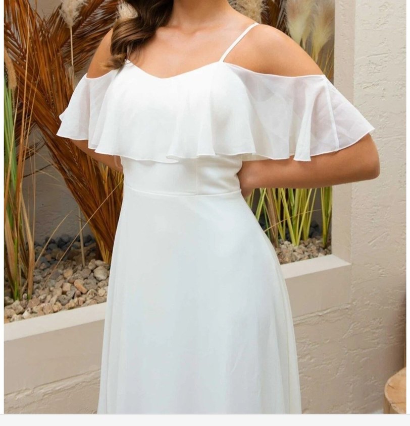 Beyaz Askılı Nikah Elbisesi ve Dış Çekim Elbisesi - Görsel 2