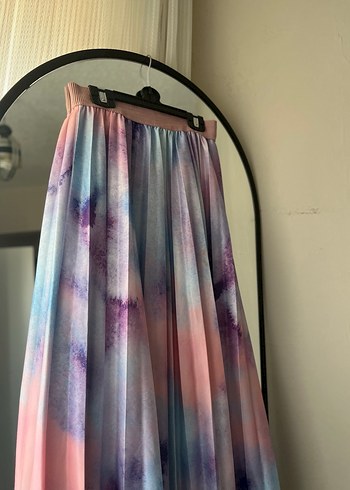 Çok Renkli Pilili Uzun Etek - Görsel 2