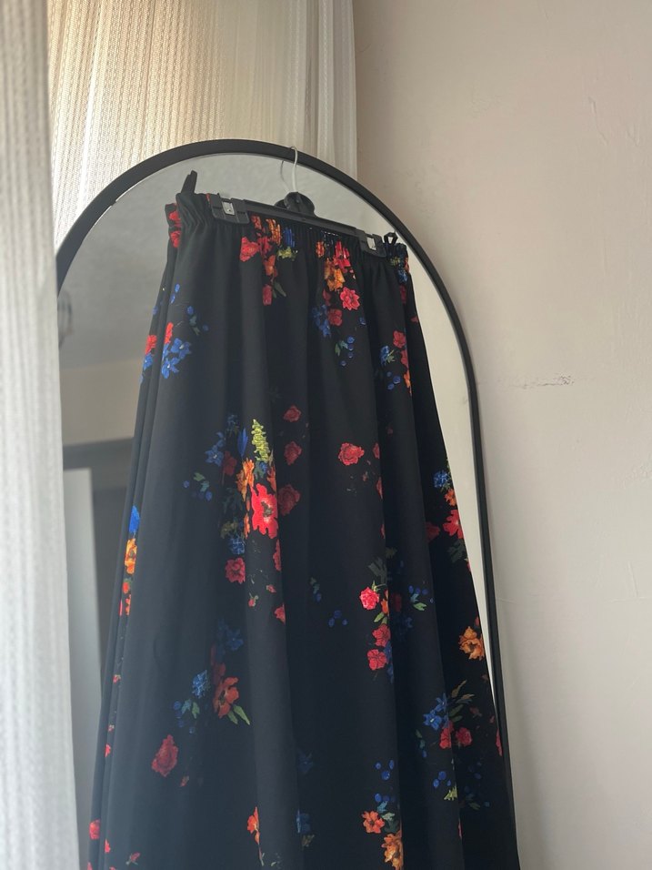 Çiçek Desenli Uzun Bohem Etek - Görsel 3