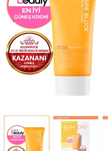 Beden Renk Apieu Pure Block Günlük Güneş Kremi SPF50+