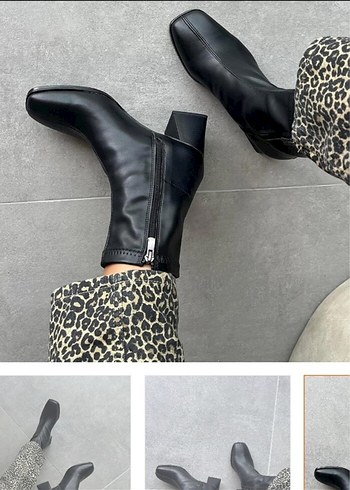 Diğer Tokalı Siyah Stiletto Topuklu Kadın Bot