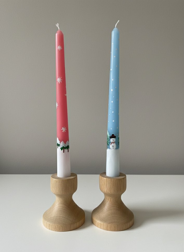 Şamdan mum Noel Yılbaşı - Görsel 2