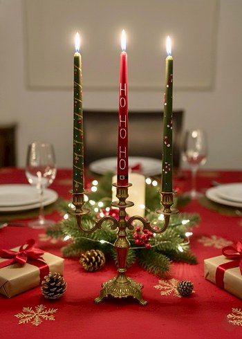 Kırmızı ve Yeşil Noel Mumları - Görsel 2