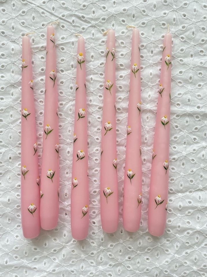 Pembe ikili şamdan mum tavşan kalp - Görsel 3