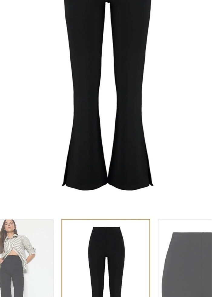 Trendyol milla siyah ispanyol yırtmaçlı pantolon s 36 - Görsel 5