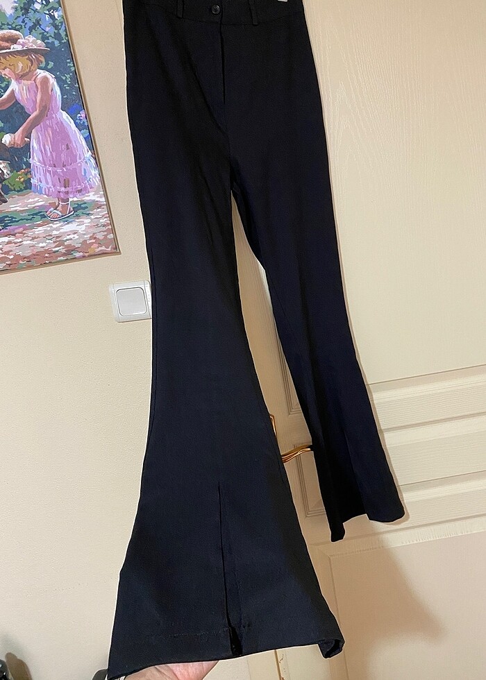 Trendyol milla siyah ispanyol yırtmaçlı pantolon s 36 - Görsel 4