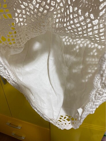 s Beden SATIŞTA DEĞİL Mango beyaz dantelli mini elbise 36 s