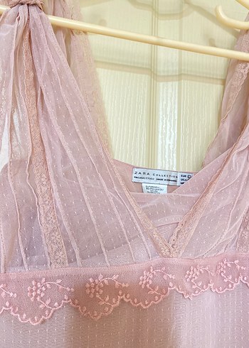 Zara pudra pembe bluz L 40 beden - Görsel 3