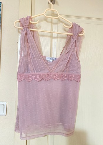 Zara pudra pembe bluz L 40 beden - Görsel 4