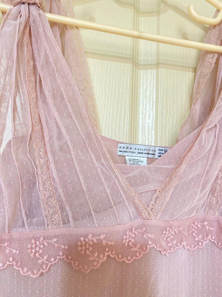 Zara pudra pembe bluz L 40 beden - Görsel 3