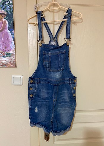 Twist bahçıvan salopet şort tulum L 40 - Görsel 3