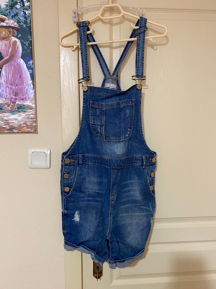 Twist bahçıvan salopet şort tulum L 40 - Görsel 3