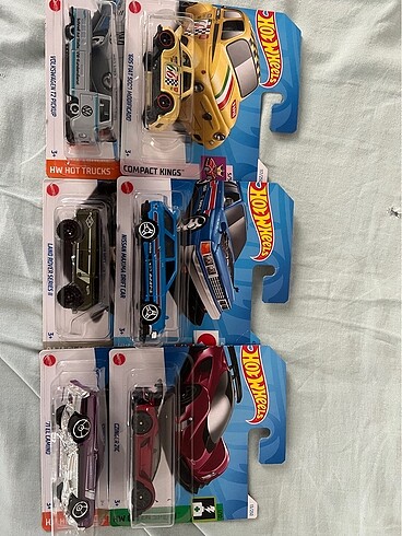6 adet hotwheels