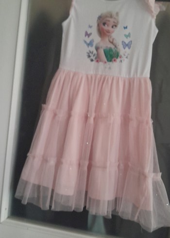 LC Waikiki Kız Çocuk Pembe Fırfırlı Elbise