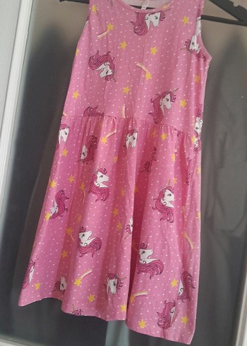 Kız Çocuk Pembe Kolsuz Pilili Elbise